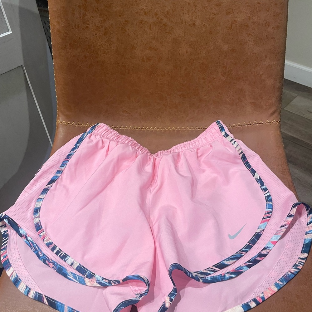 Nike Light Pink Women's Athletic Shorts with Multicolor Trim